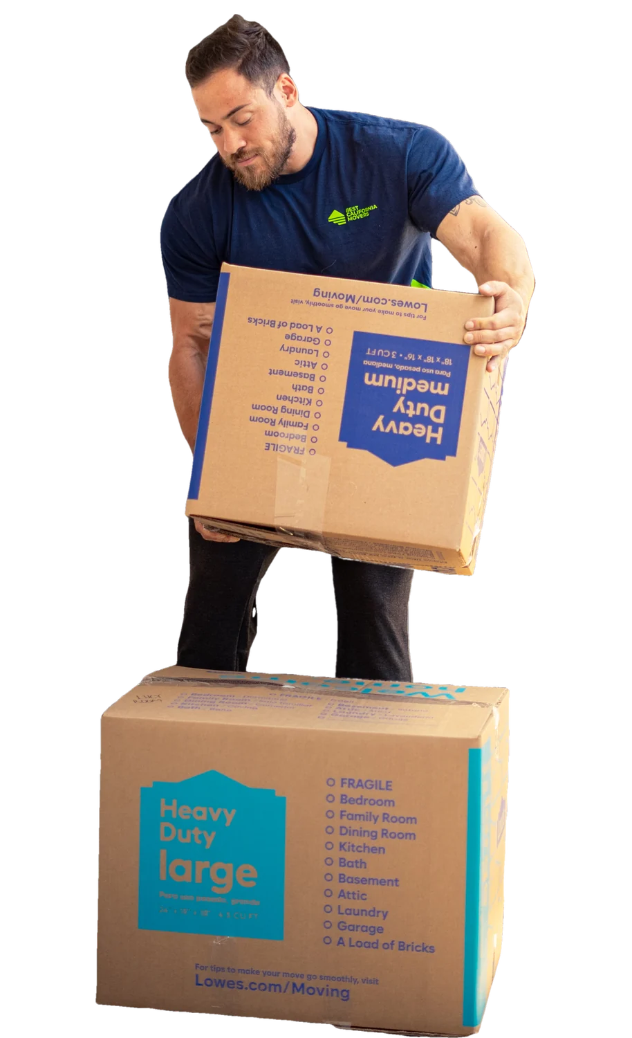Best California Movers mover carrying moving boxes