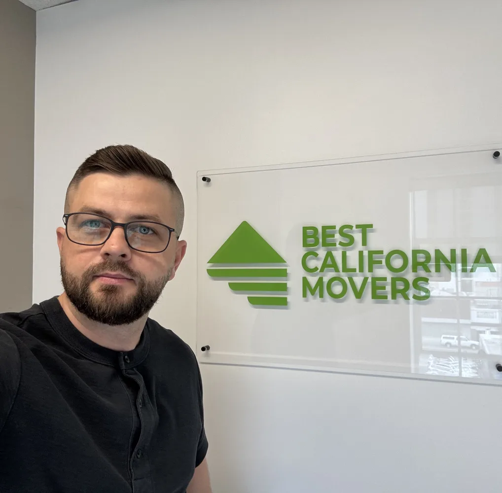 Alexandru Negruta, founder and CEO of Best California Movers, at the company office