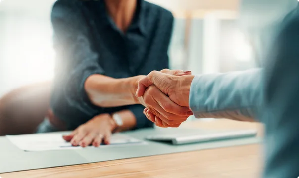Handshake over a signed moving agreement